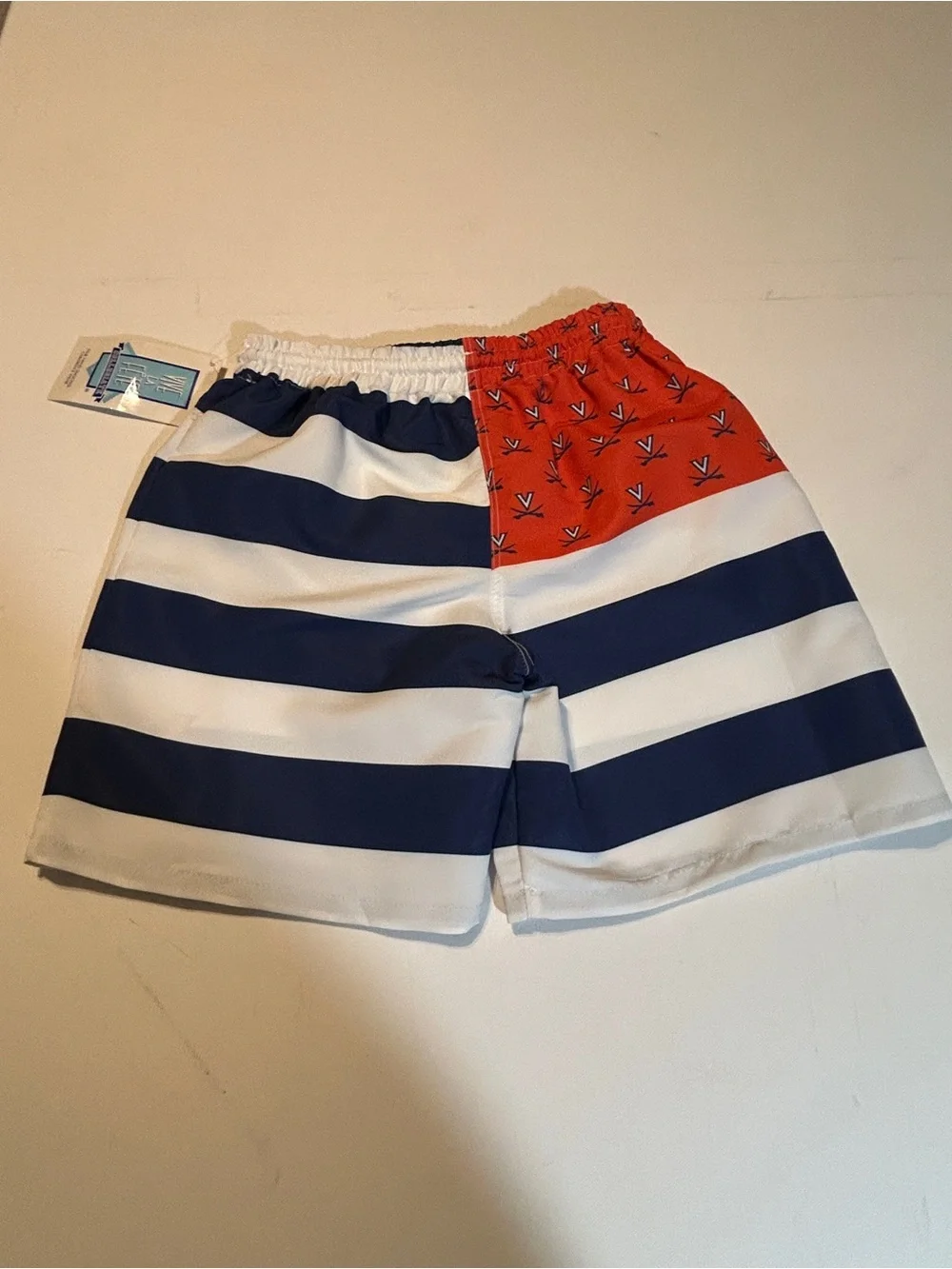 Vive La Fête Virginia Cavaliers UVA Swim Trunks Boys XS NWT Navy Orange